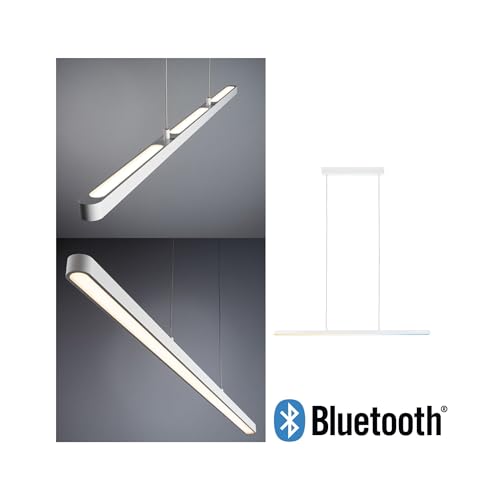 Paulmann 79903 LED luminaire en suspension Lento Smart Home Bluetooth 1x43 W gradable Tunable White Blanc aluminium, synthétique plafonnier 2700 K