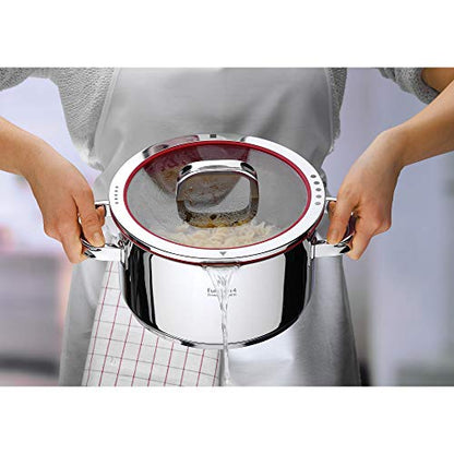 WMF Function 4-Olla Grande Alta de 24cm (5,7 litros de Capacidad) con Tapa, Cromargan 18/10, Acero Inoxidable Pulido