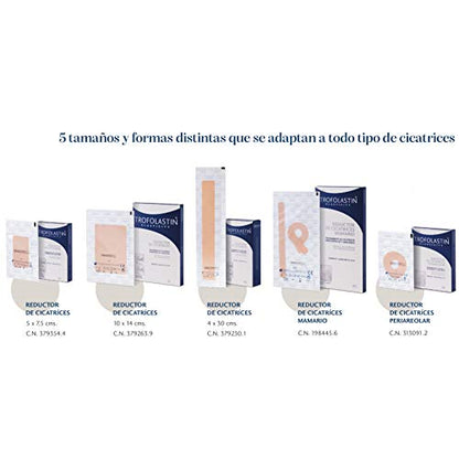 Trofolastin, Reductor de Cicatrices Mamario, Apósitos Adhesivos para Cicatrices de Cirugía Mamaria, Hipertróficas y Queloides, 3 Formatos x 2uds