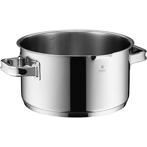 WMF Function 4-Olla Grande Alta de 24cm (5,7 litros de Capacidad) con Tapa, Cromargan 18/10, Acero Inoxidable Pulido