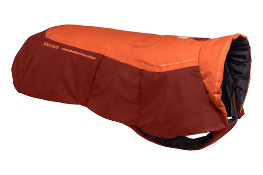 RUFFWEAR Vert Jacket, Insulated Outdoor Winter Dog Jacket with Leg Loops for Secure Fit, Windproof & Waterproof, Easy On/Off, includes Leash Portal, for Small Dogs, Size XS, Canyonlands Orange