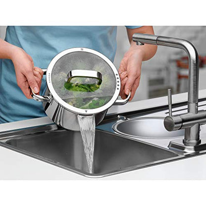 WMF Function 4-Olla Grande Alta de 24cm (5,7 litros de Capacidad) con Tapa, Cromargan 18/10, Acero Inoxidable Pulido