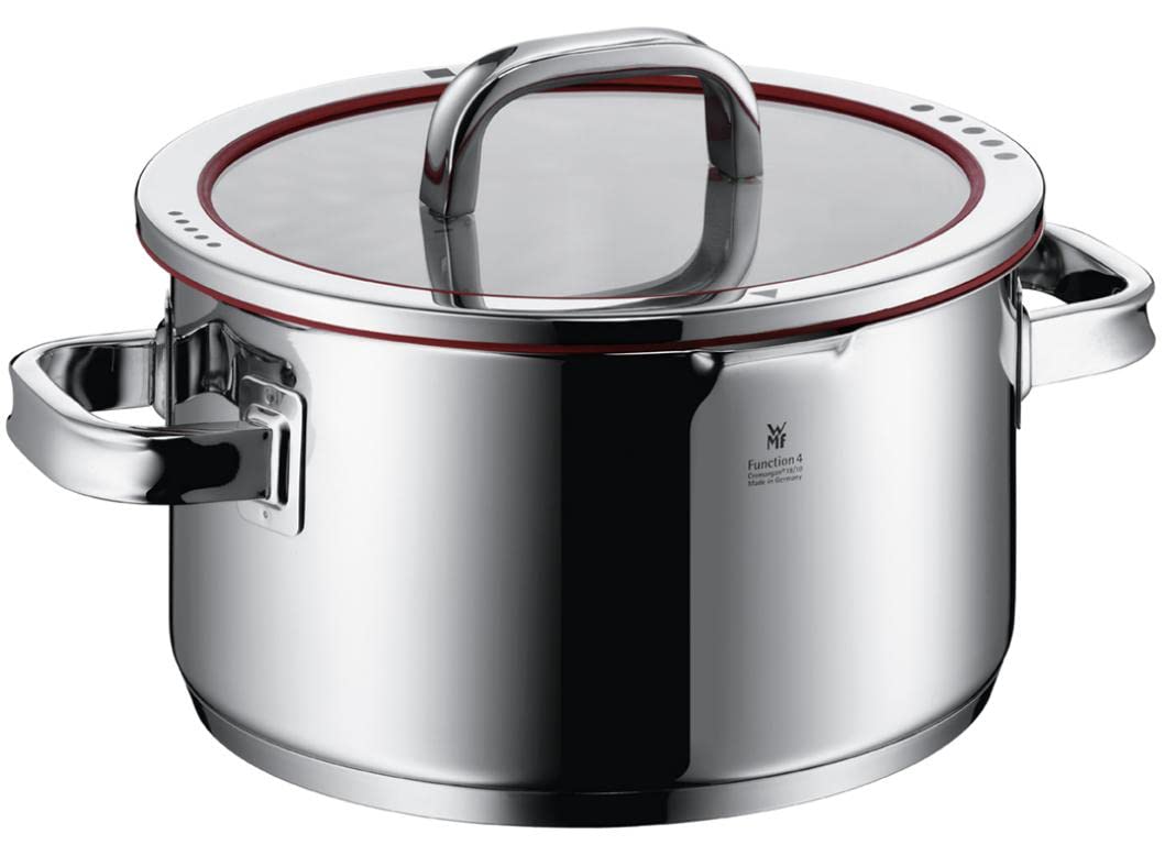 WMF Function 4-Olla Grande Alta de 24cm (5,7 litros de Capacidad) con Tapa, Cromargan 18/10, Acero Inoxidable Pulido