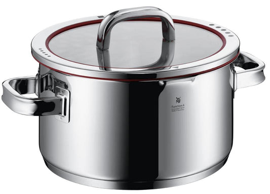 WMF Function 4-Olla Grande Alta de 24cm (5,7 litros de Capacidad) con Tapa, Cromargan 18/10, Acero Inoxidable Pulido