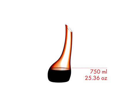 RIEDEL Cornetto Confetti Dekanter - Rot, Einzelpackung, klares+rotes Kristallglas, handgefertigt