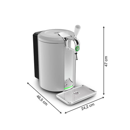 Krups Beertender Bierzapfanlage, 5 l Fässer, Marke Heineken, Kontrollleuchte, perfekte Temperatur und Schaum, frisches Bier, einfache Installation, kompakt VB452E10