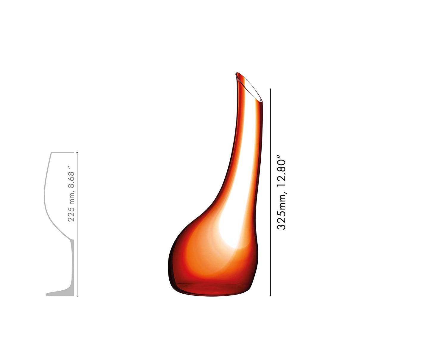 RIEDEL Cornetto Confetti Dekanter - Rot, Einzelpackung, klares+rotes Kristallglas, handgefertigt