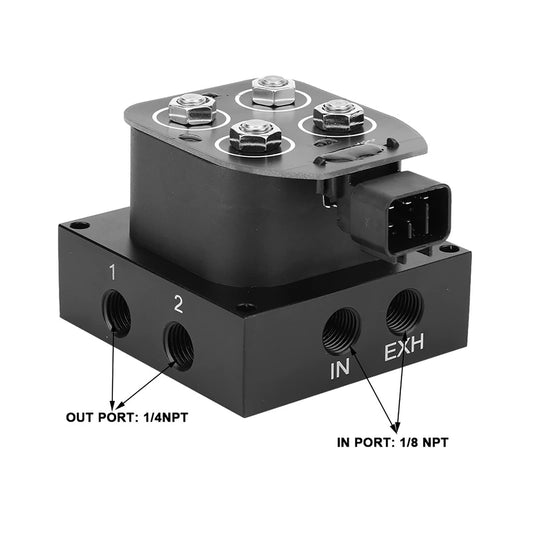 Tbest Valvola solenoide 12V 12. 6W 0-300psi per sospensione ad, blocco valvola collettore per auto e camion