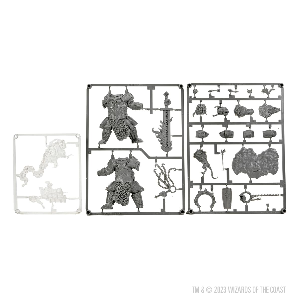 WizKids D&D Frameworks: Wave 2A: Feuerriese - Miniaturfigur, Hobby-Modell-Baukasten, Rollenspiel, Weiß, Matt, Kunststoff, Interchangeable Teile, Individuelle Zusammenbauoptionen