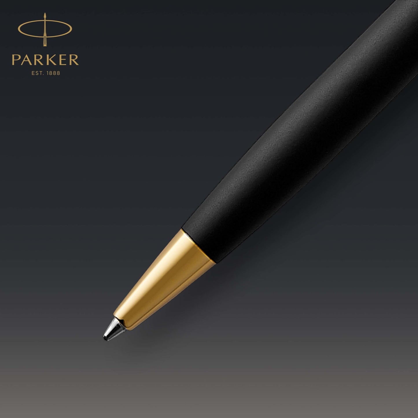 Parker Sonnet Kugelschreiber | Matt-Schwarze Lackierung mit Goldzierteilen | Mittlere Spitze | schwarze Tinte | Geschenkbox