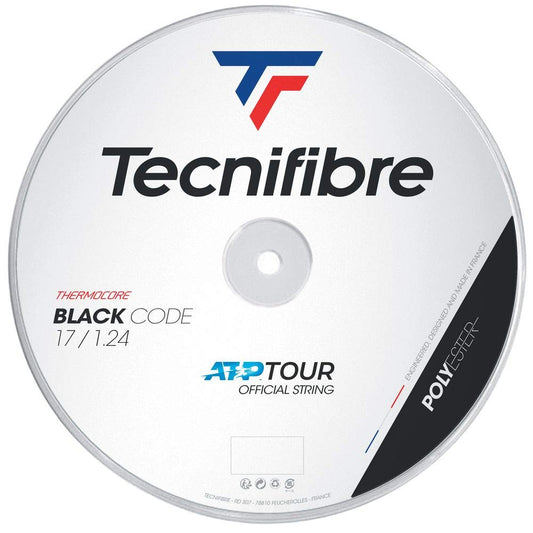 Tecnifibre Bobina 200M-BLACK Codice 1.24 Corda da Tennis Adulto Unisex, Nero, Singolo