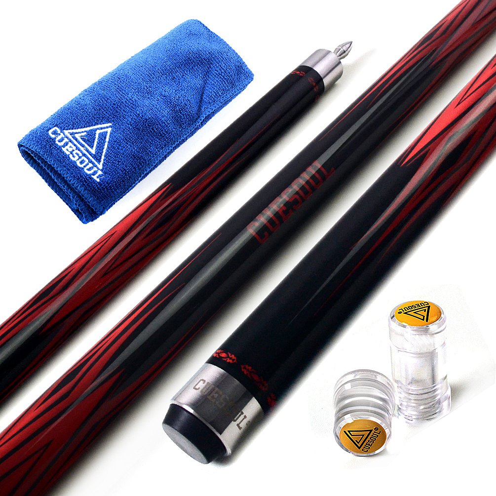 CUESOUL SOOCOO Serie 58 "19 oz 12,75 Millimetri Tip Maple Pool Cue Stick Set con Joint/Albero Protector e Cue tovagliolo