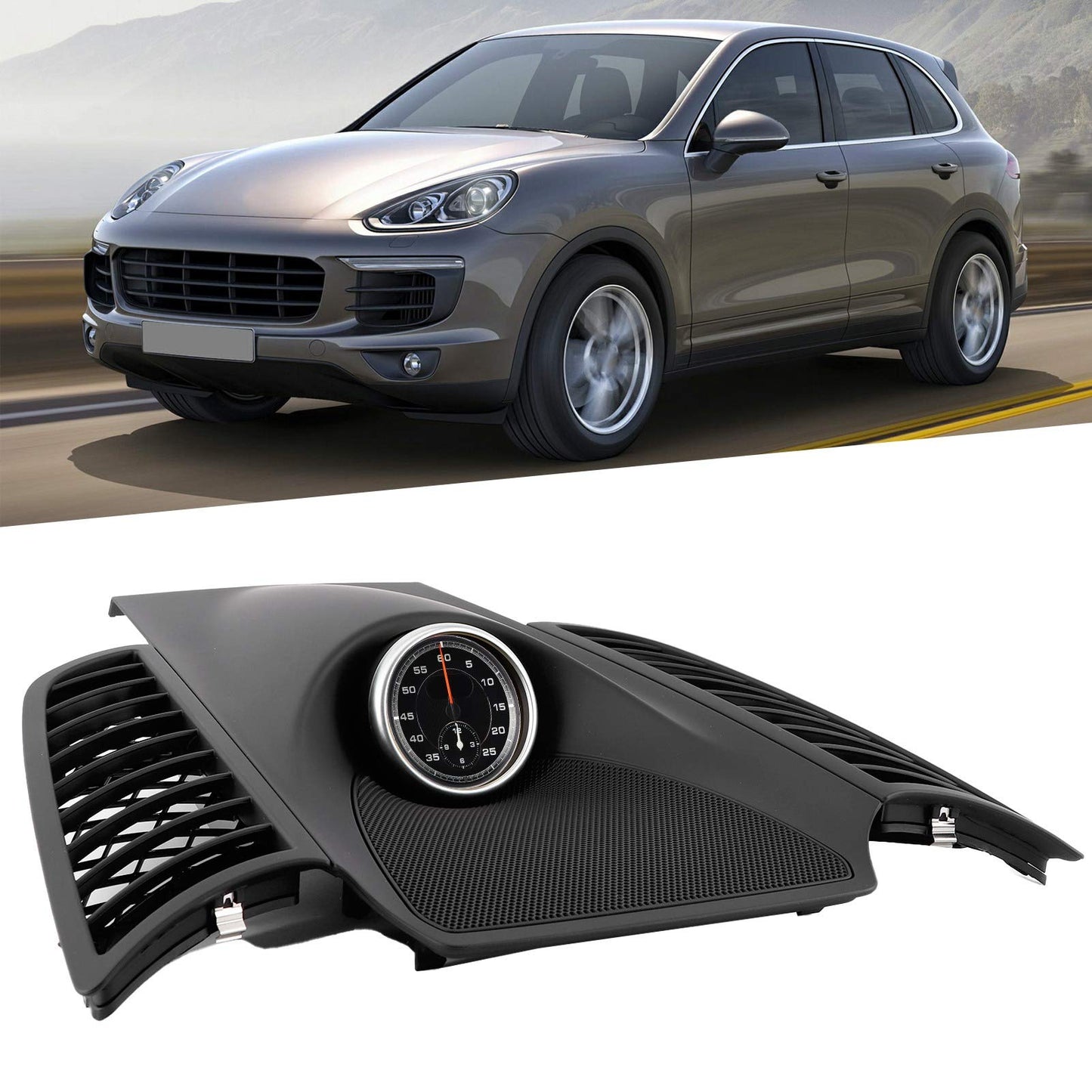 Cruscotto Cronometro Cosostituzione perchio centrale cruscotto, Cosostituzione perchio susostituzione periore pannello cruscotto Trim con orologio 958552189015Q0 sostituzione per 2011-2017(Nero)