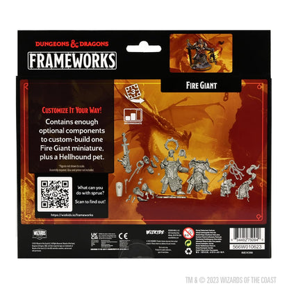 WizKids D&D Frameworks: Wave 2A: Feuerriese - Miniaturfigur, Hobby-Modell-Baukasten, Rollenspiel, Weiß, Matt, Kunststoff, Interchangeable Teile, Individuelle Zusammenbauoptionen