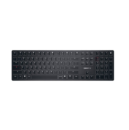 CHERRY KW X ULP, Tastiera High-End Meccanica Ultrapiatta, Layout per l'Unione Europea QWERTY, Tastiera Multidispositivo Senza Fili per fino a 4 Dispositivi, Ricaricabile, Nero, Layout EU - QWERTY