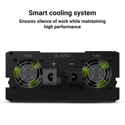 Green Cell® 1500W/3000W 12V 220V/230V Onda Pura Inverter Invertitore di Tensione Fotovoltaico DC AC per Camper Auto Convertitore di Potenza, Trasformatore sinusoidale Pura Porta USB per Batteria Auto