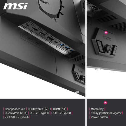 MSI MPG 322URX QD-OLED écran Gaming 31.5 Pouces 4K UHD - Dalle Quantum Dot OLED 3840 x 2160, 240Hz / 0.03ms, DisplayHDR True Black 400, G-Sync, HDMI 2.1, DP 2.1a, USB-C (98 W PD), Hauteur réglable