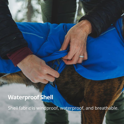 RUFFWEAR Vert Jacket, Insulated Outdoor Winter Dog Jacket with Leg Loops for Secure Fit, Windproof & Waterproof, Easy On/Off, includes Leash Portal, for Small Dogs, Size XS, Canyonlands Orange