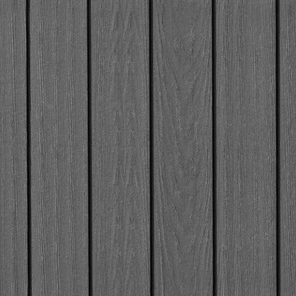 Keter Casetta da giardino Darwin 4x6, Finitura Effetto Legno Naturale, Grigia, 126x184,5x205 H Cm